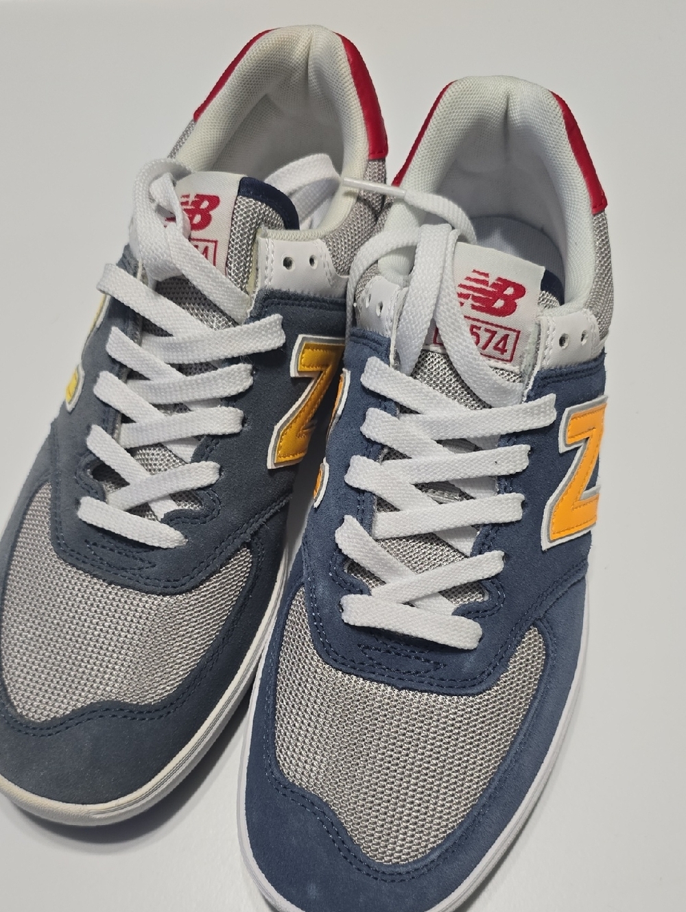 New Balance Navy Gray Yellow Low-Top Sneakers